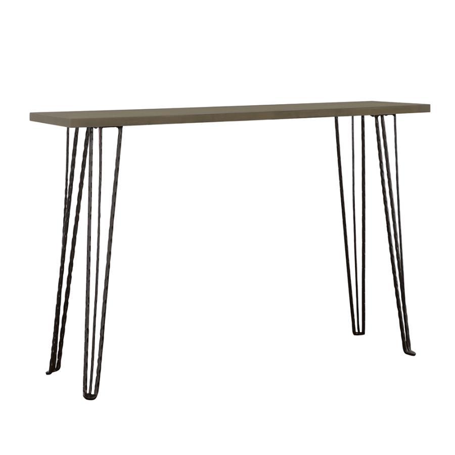Neville - Rectangular Console Table - Concrete and Black