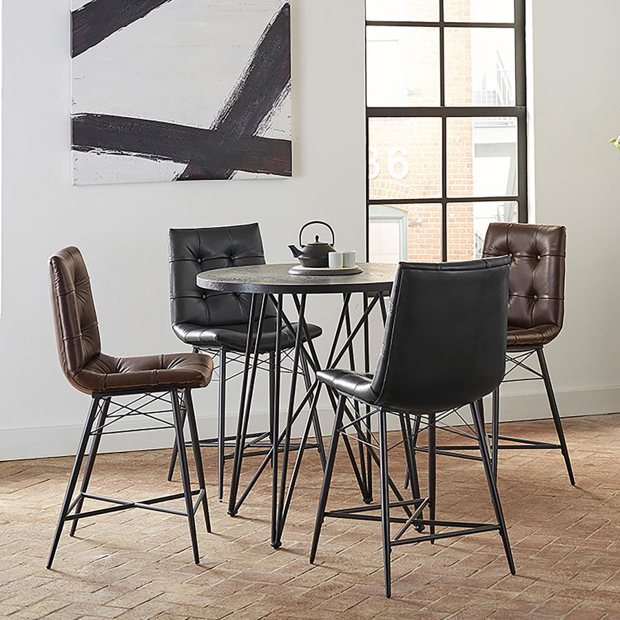 Rennes - Round Counter Table - Black and Gunmetal