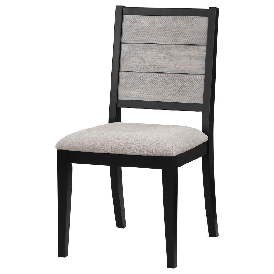Elodie - Upholstered Padded Seat Dining Side Chair (Set of 2) - Dove Grey and Black