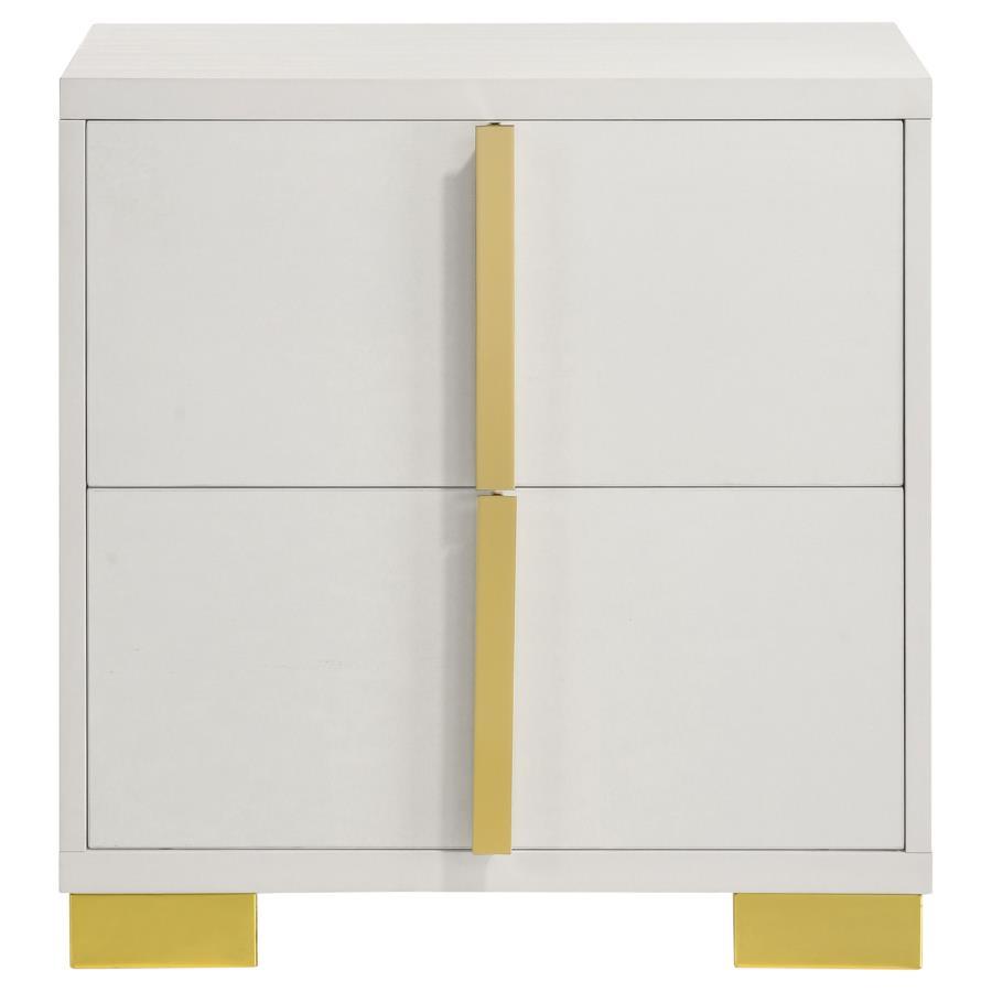 Marceline Nightstand - White / Gold