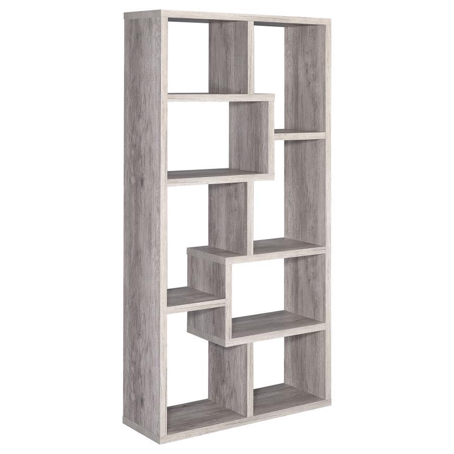 Theo - 10-shelf Geometric Bookcase