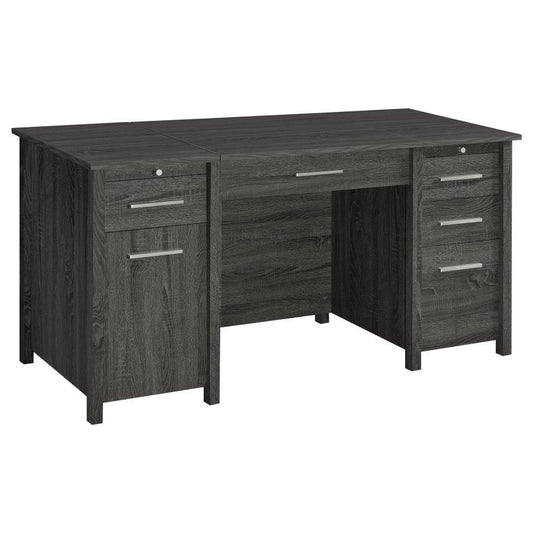 Dylan - 4-Drawer Lift Top Office Desk - Weathered Grey
