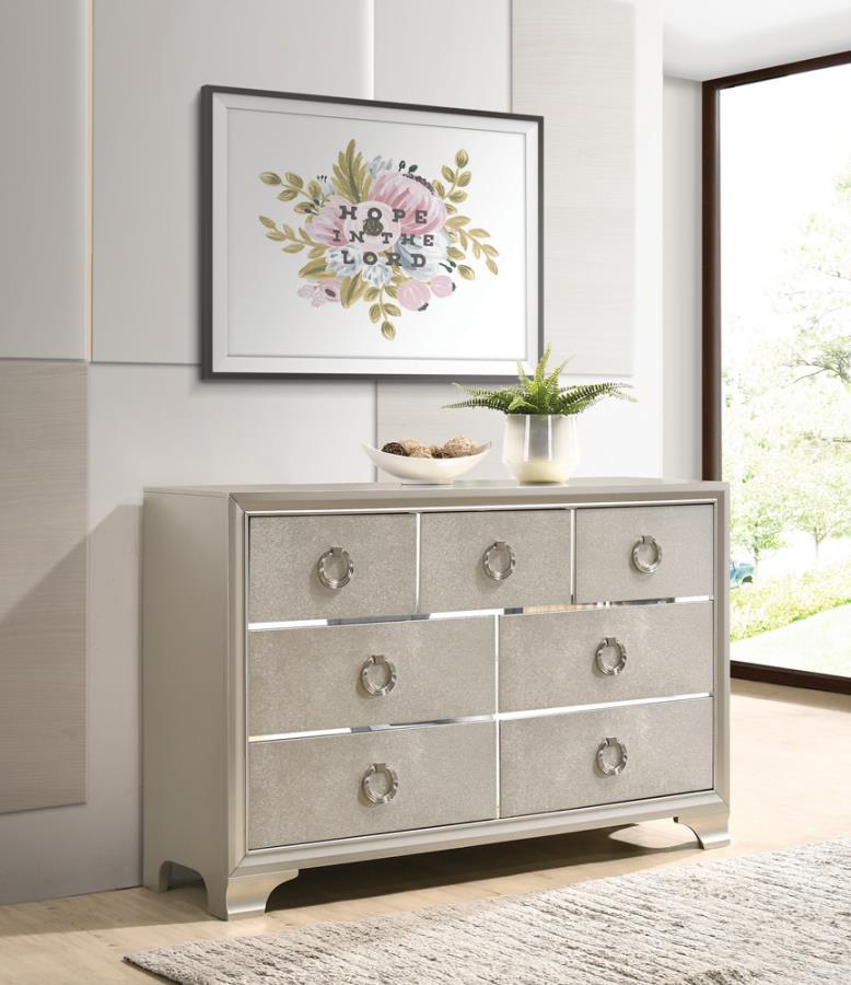 Salford - 7-Drawer Dresser - Metallic Sterling