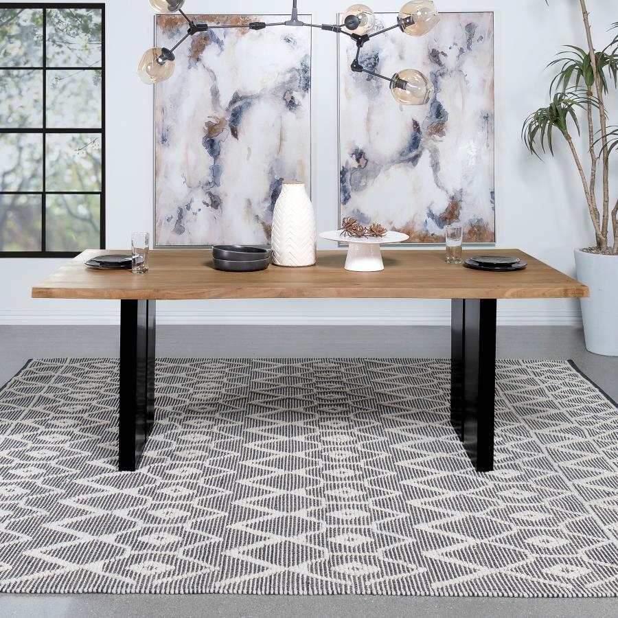 Bradshaw - Rectangular Live Edge Dining Table - Natural Acacia and Black