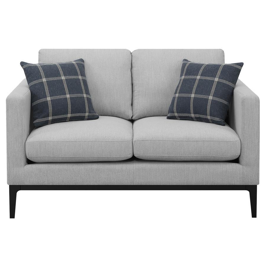 Apperson - Cushioned Back Loveseat - Light Grey