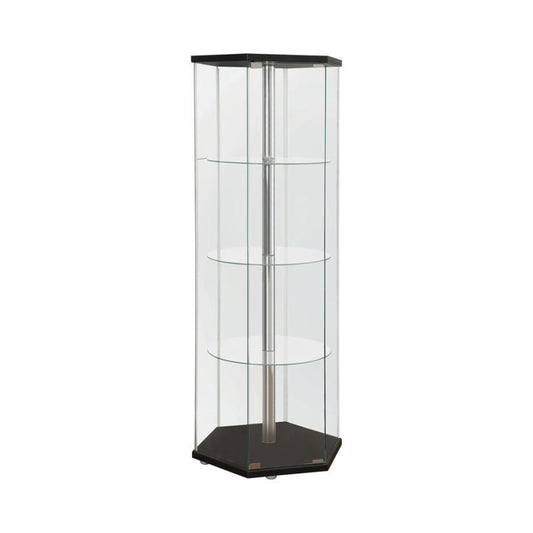 Zahavah - 4-shelf Hexagon Shaped Curio Cabinet