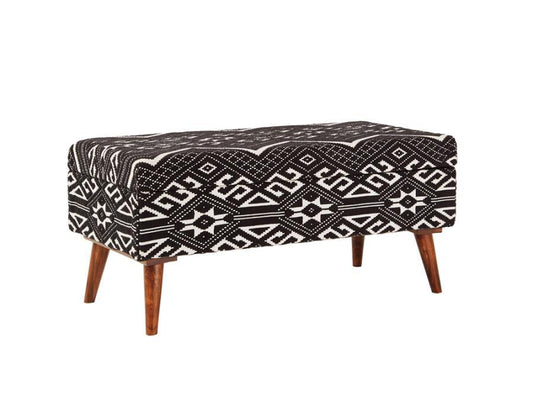 Cababi - Upholstered Storage Bench - Black and White