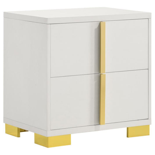Marceline Nightstand - White / Gold