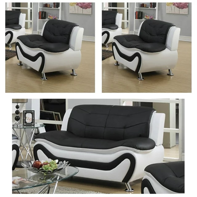 8163 Master Black and White Living Room Set