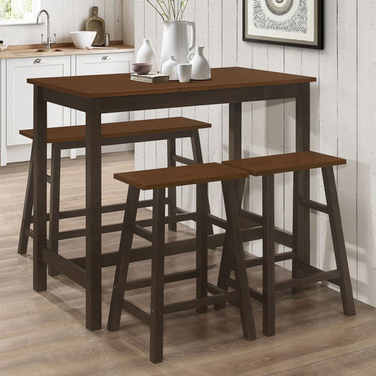 Connie - 4-Piece Counter Height Set - Chestnut and Dark Brown
