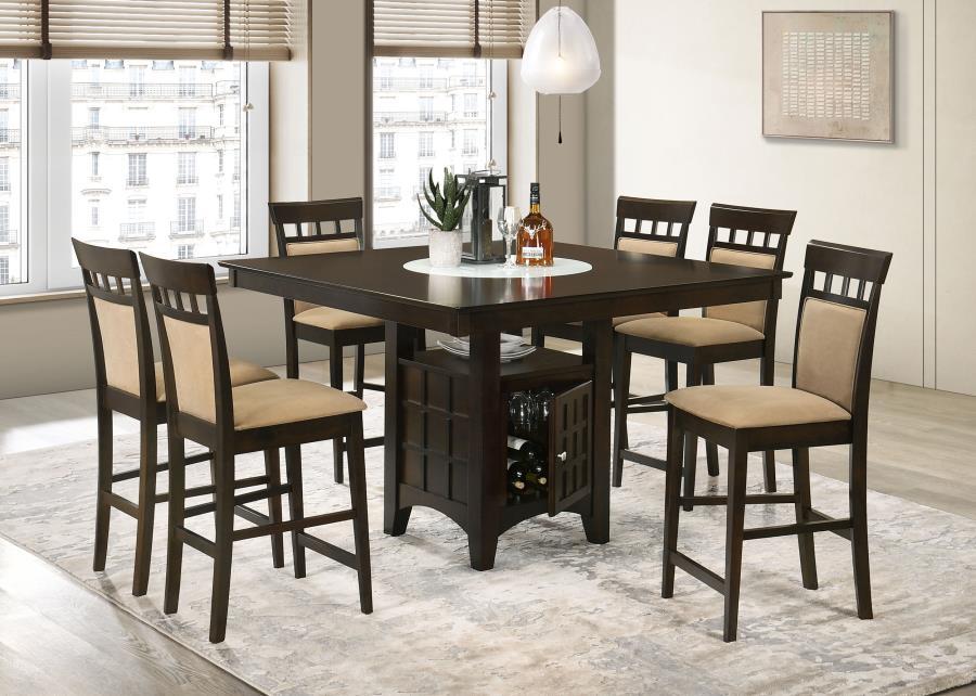 Gabriel - 7-Piece Square Counter Height Dining Set - Cappuccino - Wood