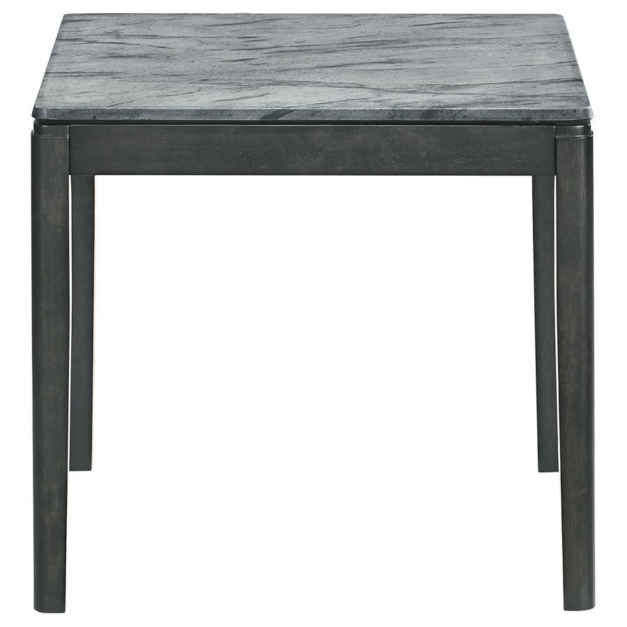 Mozzi - Square End Table Faux Marble - Grey and Black