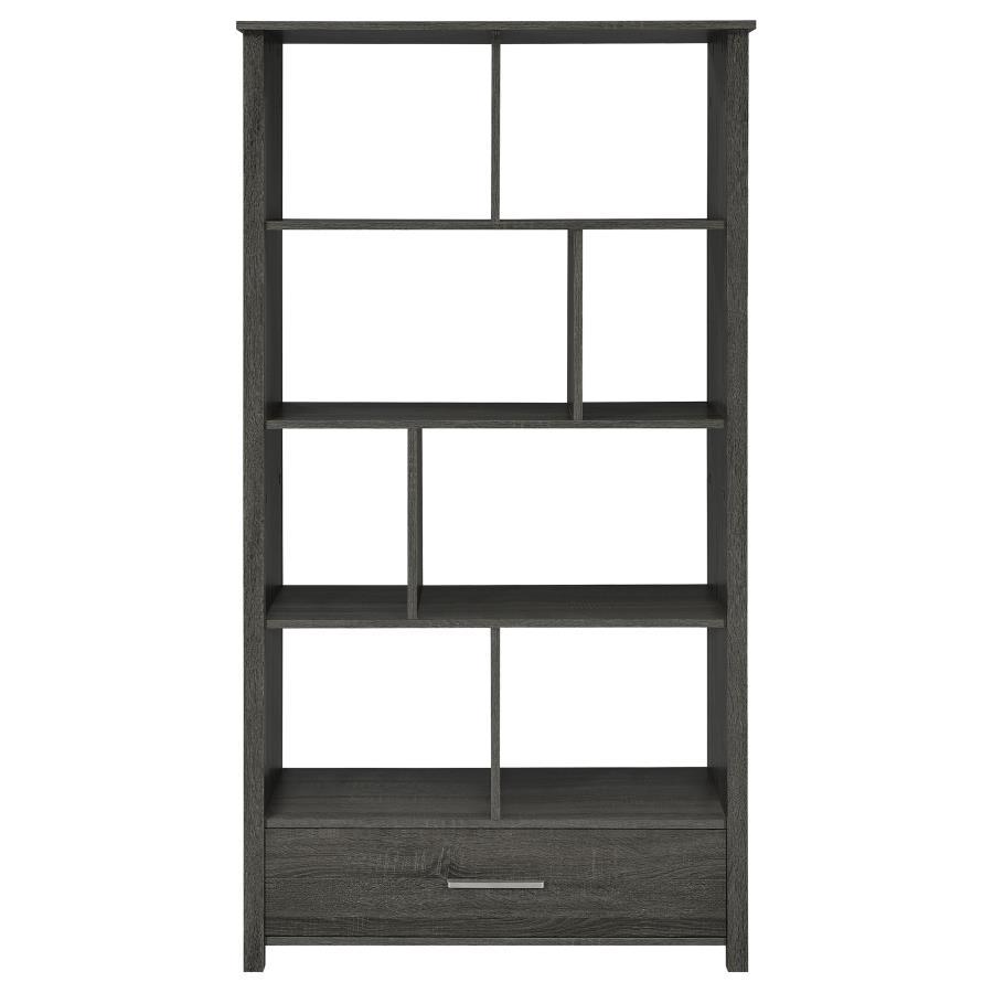 Dylan - Rectangular 8-Shelf Bookcase - Weathered Grey