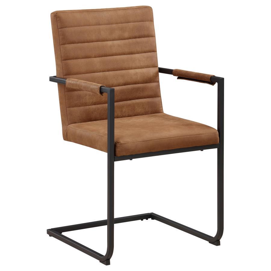 Nate - Upholstered Dining Arm Chair (Set of 2) - Antique Brown and Black