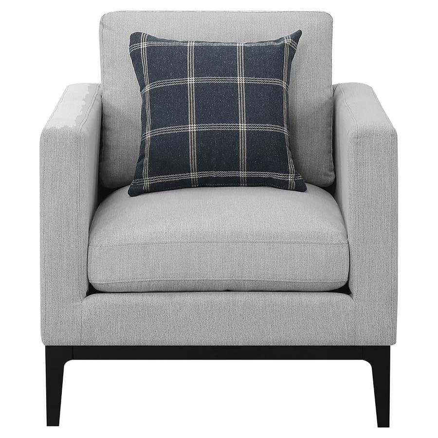 Apperson - Cushioned Back Arm Chair - Light Grey