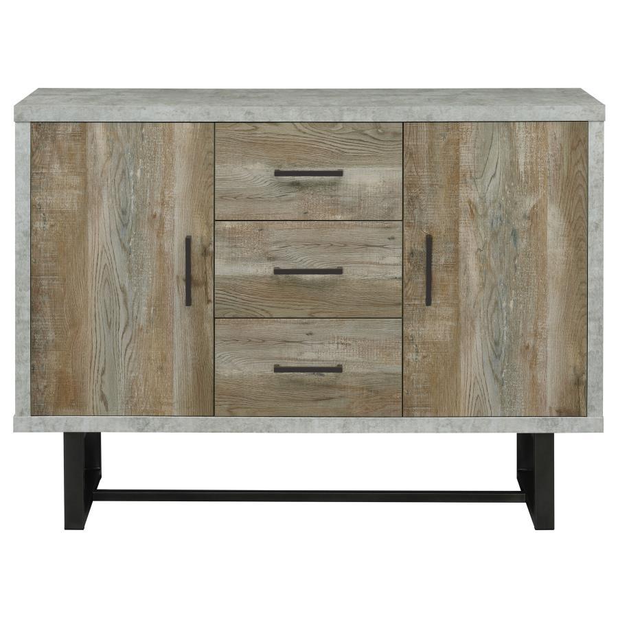Abelardo - 3-Drawer Accent Cabinet - Weathered Oak and Cement