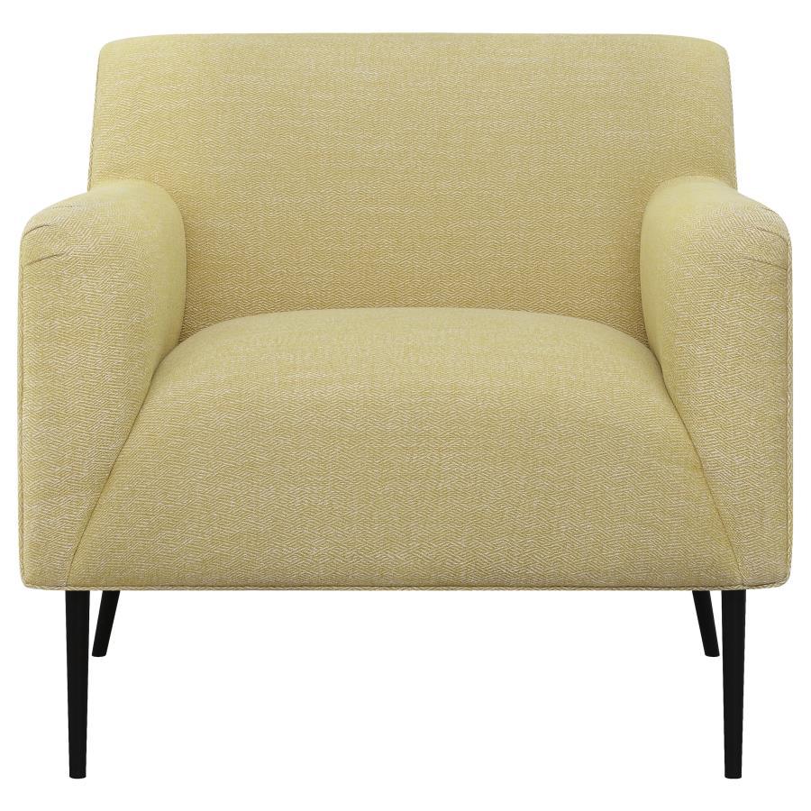 Darlene - Upholstered Track Arms Accent Chair - Lemon