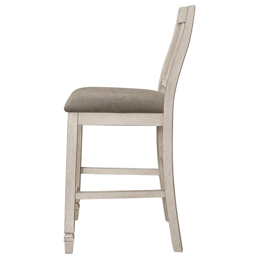 Sarasota - Slat Back Counter Height Chairs (Set of 2) - Grey and Rustic Cream