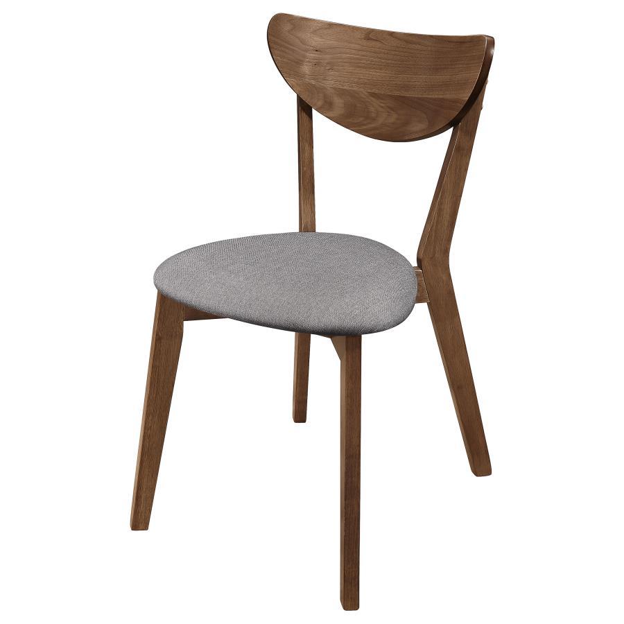 Alfredo - Upholstered Dining Chairs (Set of 2) - Grey and Natural Walnut