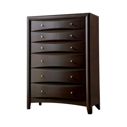 Phoenix - 6-Drawer Chest  - Deep Cappuccino