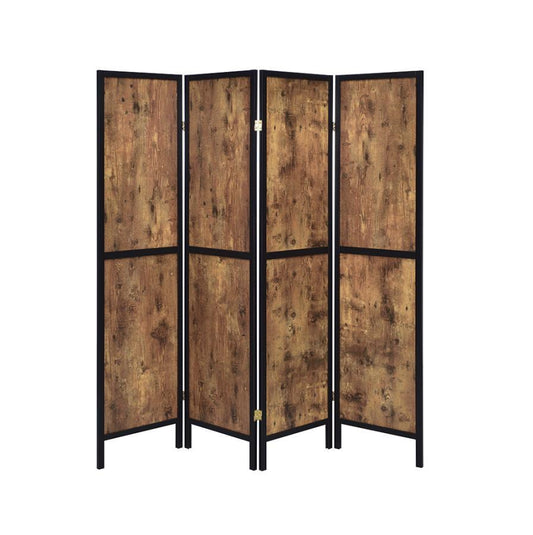 Deepika - 4-Panel Folding Screen - Antique Nutmeg and Black