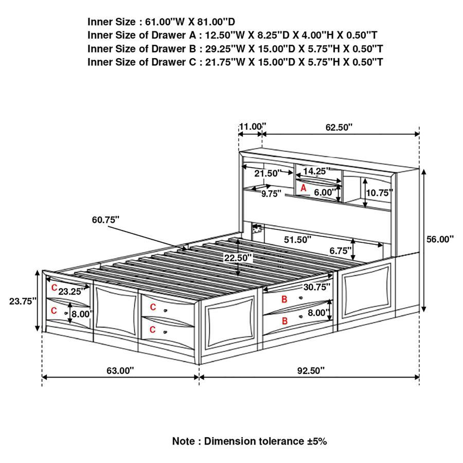 Phoenix - 10-drawer Bed
