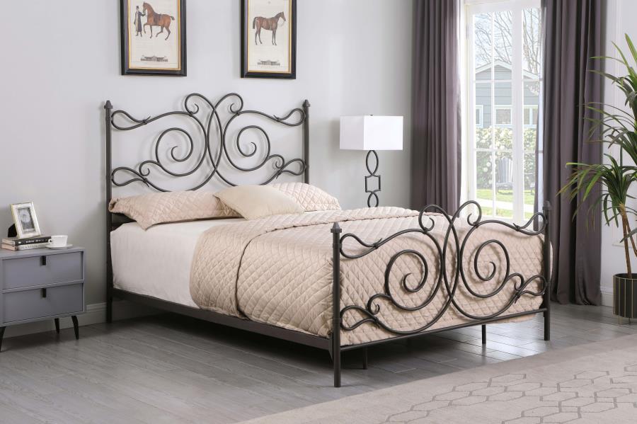 Parleys - Metal Bed with Scroll Headboard