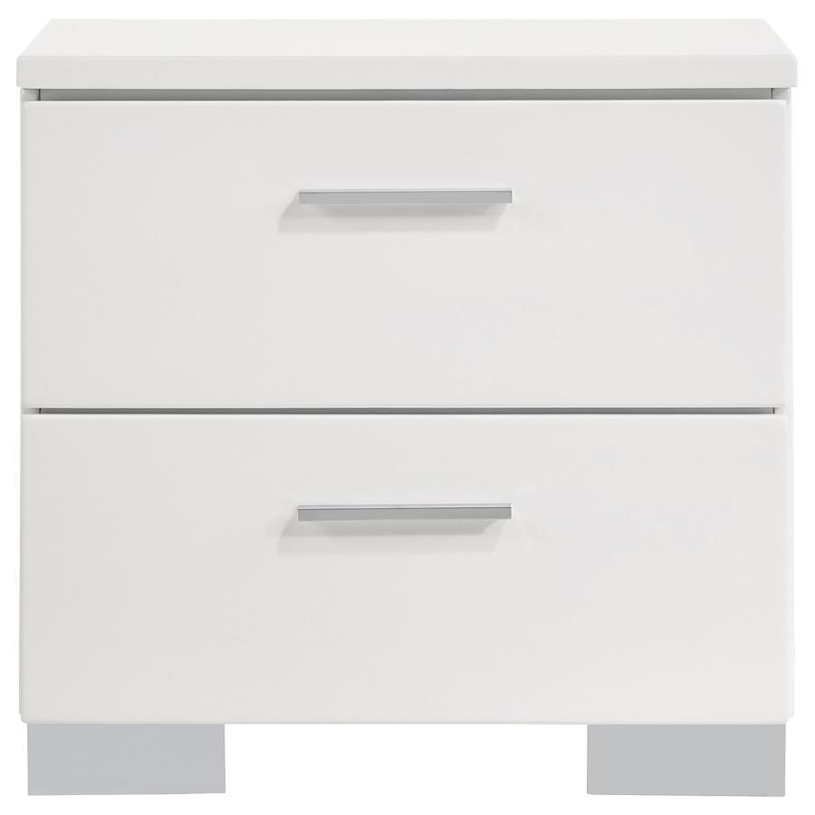 Felicity - 5-Piece California King Bedroom Set With Led Mirror - Glossy White