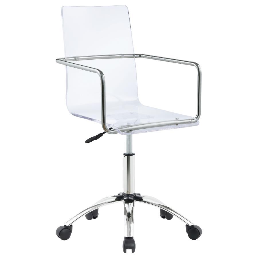 Amaturo - Office Chair With Casters - Clear and Chrome