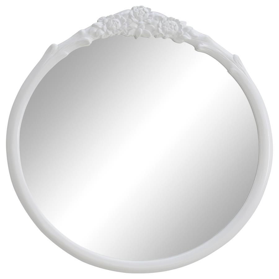 Sylvie - Round Wall Floor Mirror - White