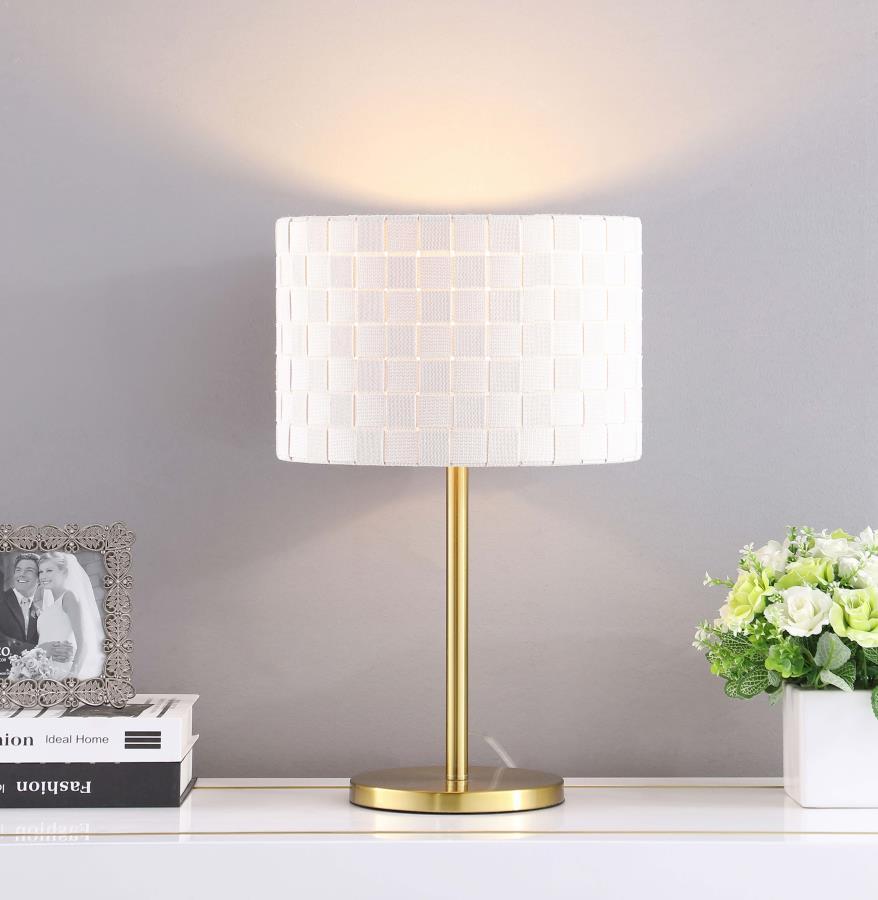 Ramiro - Drum Shade Buffet Table Lamp - Gold