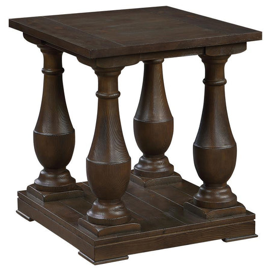 Walden - Rectangular End Table With Turned Legs and Floor Shelf - Coffee