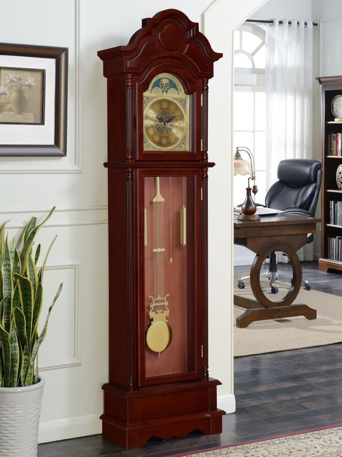 Diggory - Grandfather Clock - Brown Red and Clear