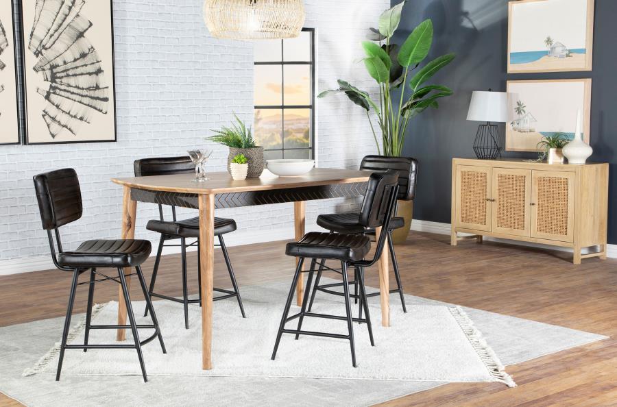 Partridge - 5-Piece Rectangular Counter Height Dining Set - Natural Sheesham And Espresso
