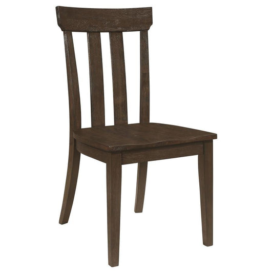 Reynolds - Slat Back Dining Side Chair - Brown Oak (Set of 2)