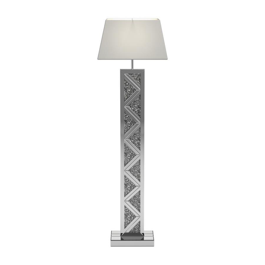 Carmen - Geometric Base Floor Lamp - Silver