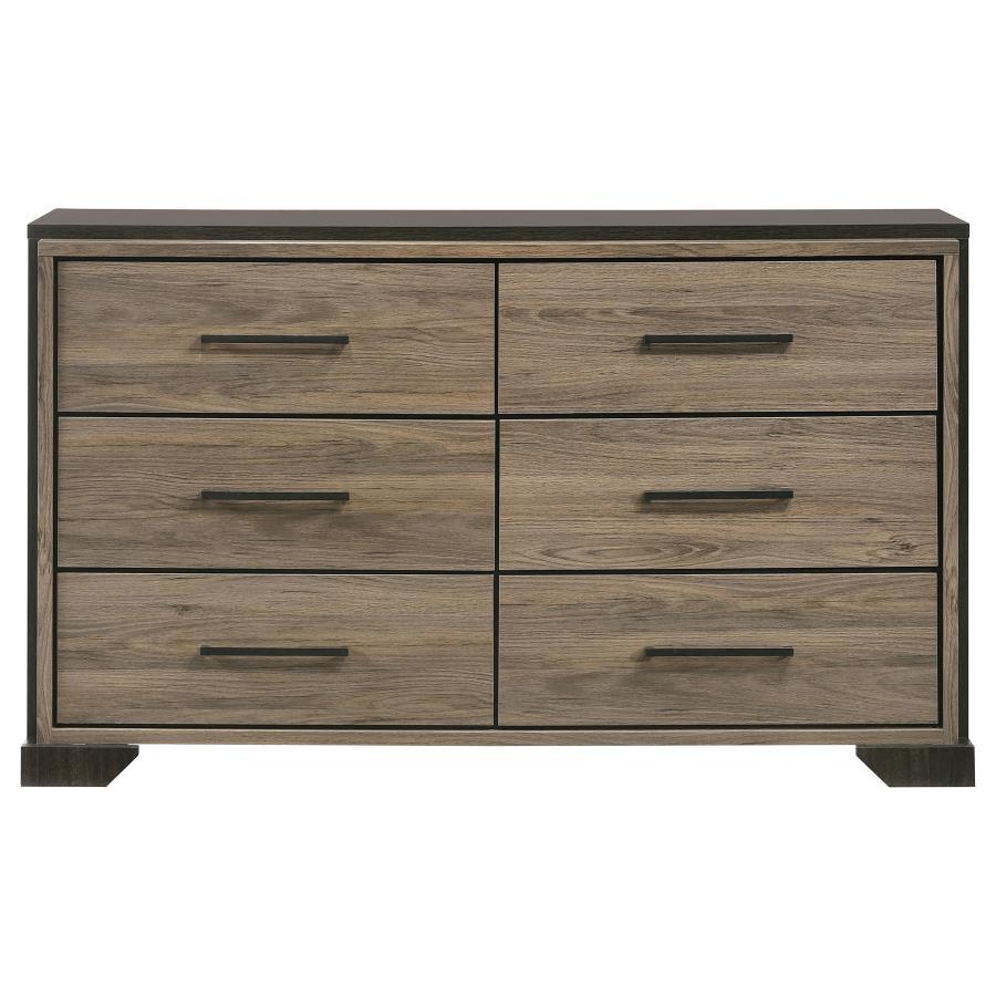 Baker - 6-Drawer Dresser - Brown and Light Taupe