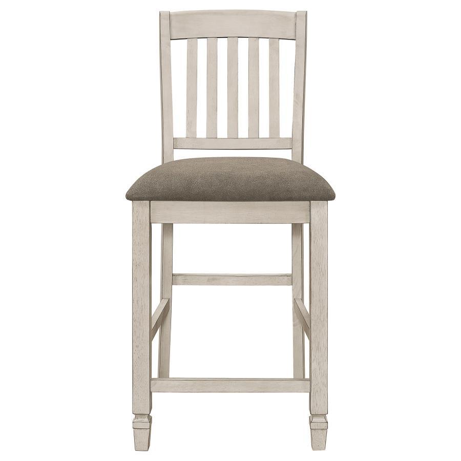 Sarasota - Slat Back Counter Height Chairs (Set of 2) - Grey and Rustic Cream