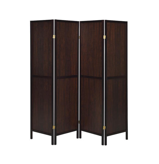 Deepika - 4-Panel Folding Screen - Tobacco and Cappuccino