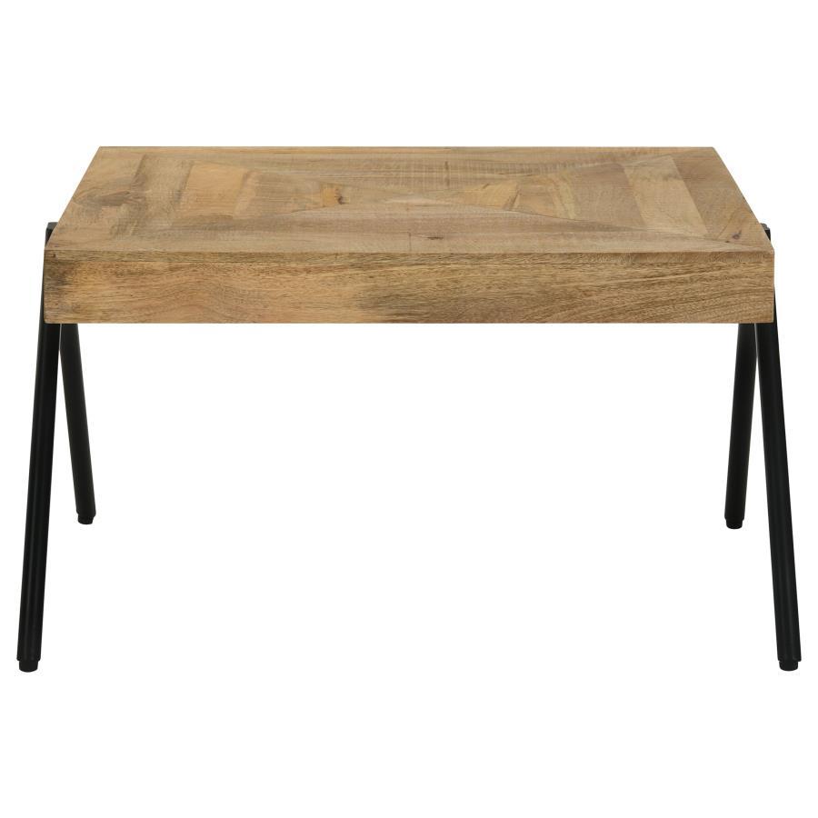 Avery - Rectangular Coffee Table With Metal Legs - Natural and Black