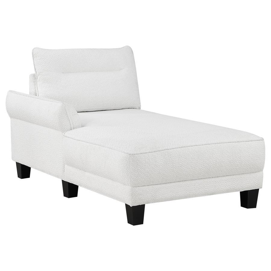Caspian - Upholstered Curved Arms Sectional Sofa - White and Black