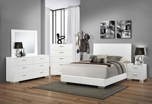 Felicity - 6-Piece Queen Bedroom Set - Glossy White
