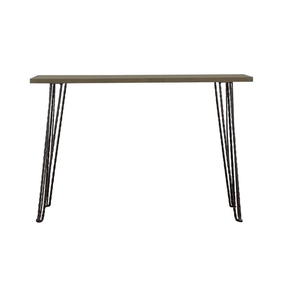 Neville - Rectangular Console Table - Concrete and Black