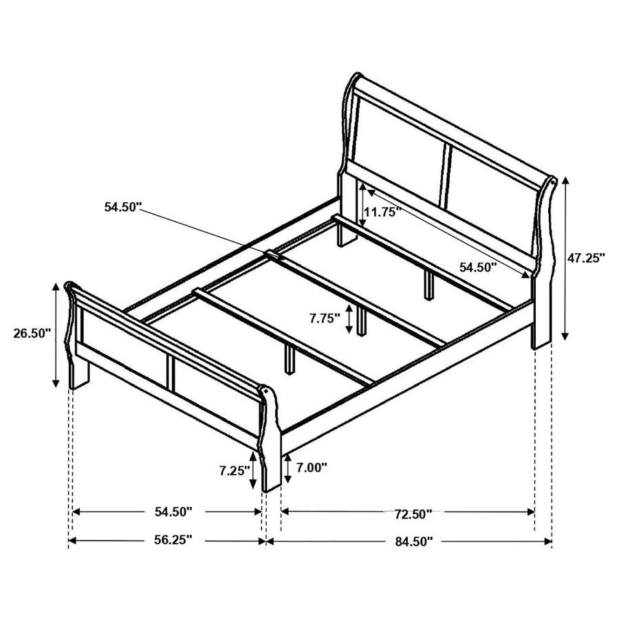Louis Philippe - Kids & Teens Panel Sleigh Bed