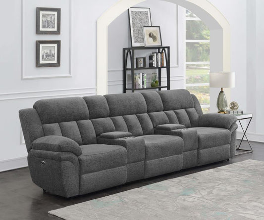 Bahrain - 5-Piece Upholstered Power Home Theater Seating - Charcoal
