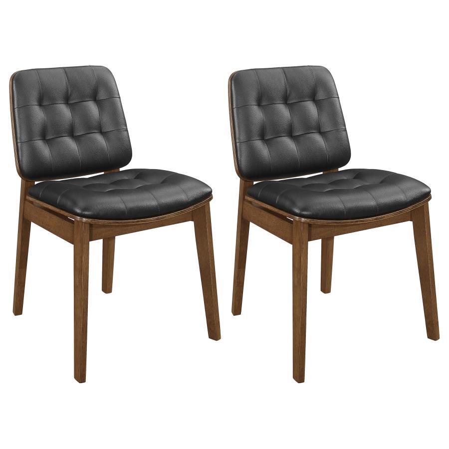 Redbridge - Tufted Back Side Chairs (Set of 2) - Natural Walnut and Black
