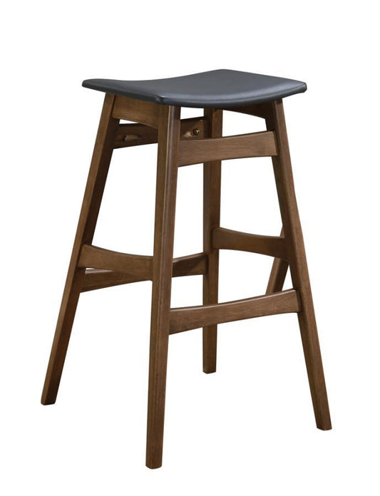 Finnick - Tapered Legs Bar Stools (Set of 2) - Dark Grey and Walnut
