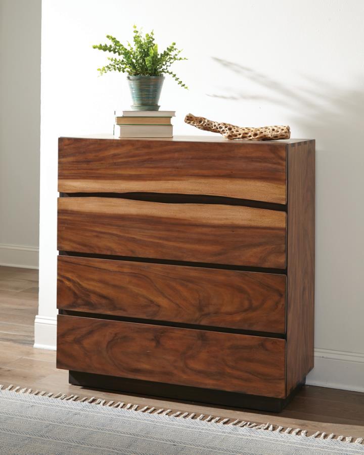 Winslow - 4-Drawer Chest - Smokey Walnut and Coffee Bean