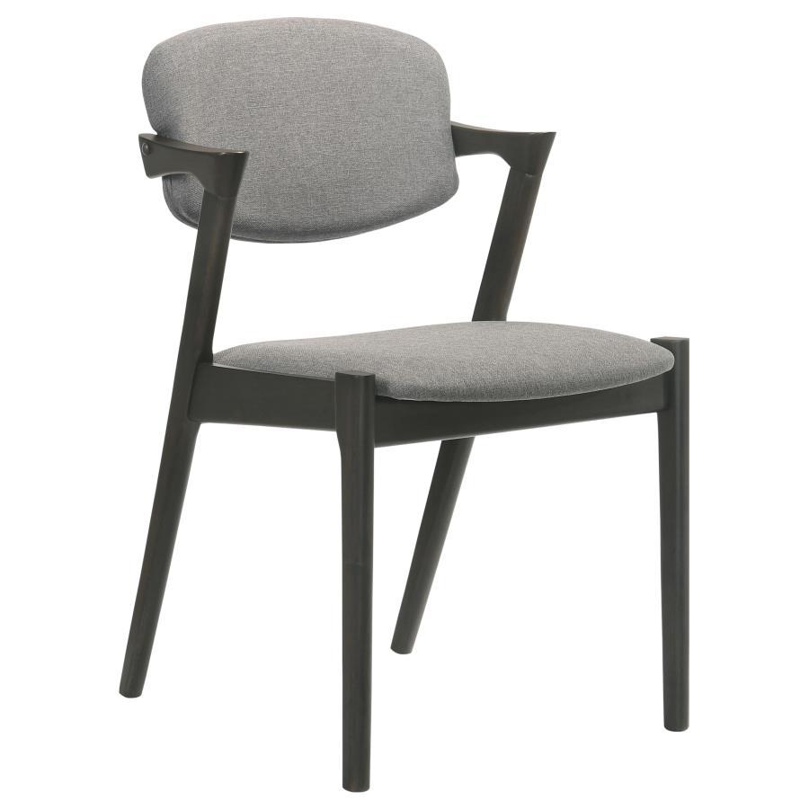 Stevie - Upholstered Demi Arm Dining Side Chairs (Set of 2) - Brown Grey and Black