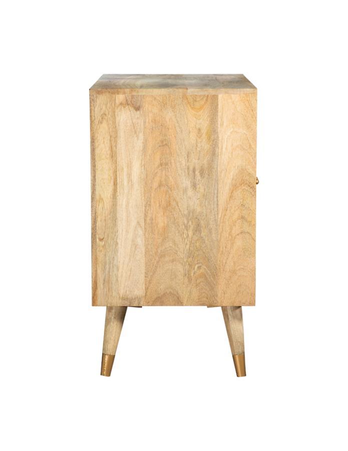Alyssum - Checkered Pattern 2-Door Accent Cabinet - Natural